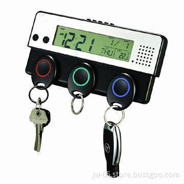 Digital Voice Recorder LED Clock with Key Holder, 3 Keyring Absorbs on Unit
